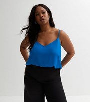 New Look Curves Bright Blue Cross Back Cami